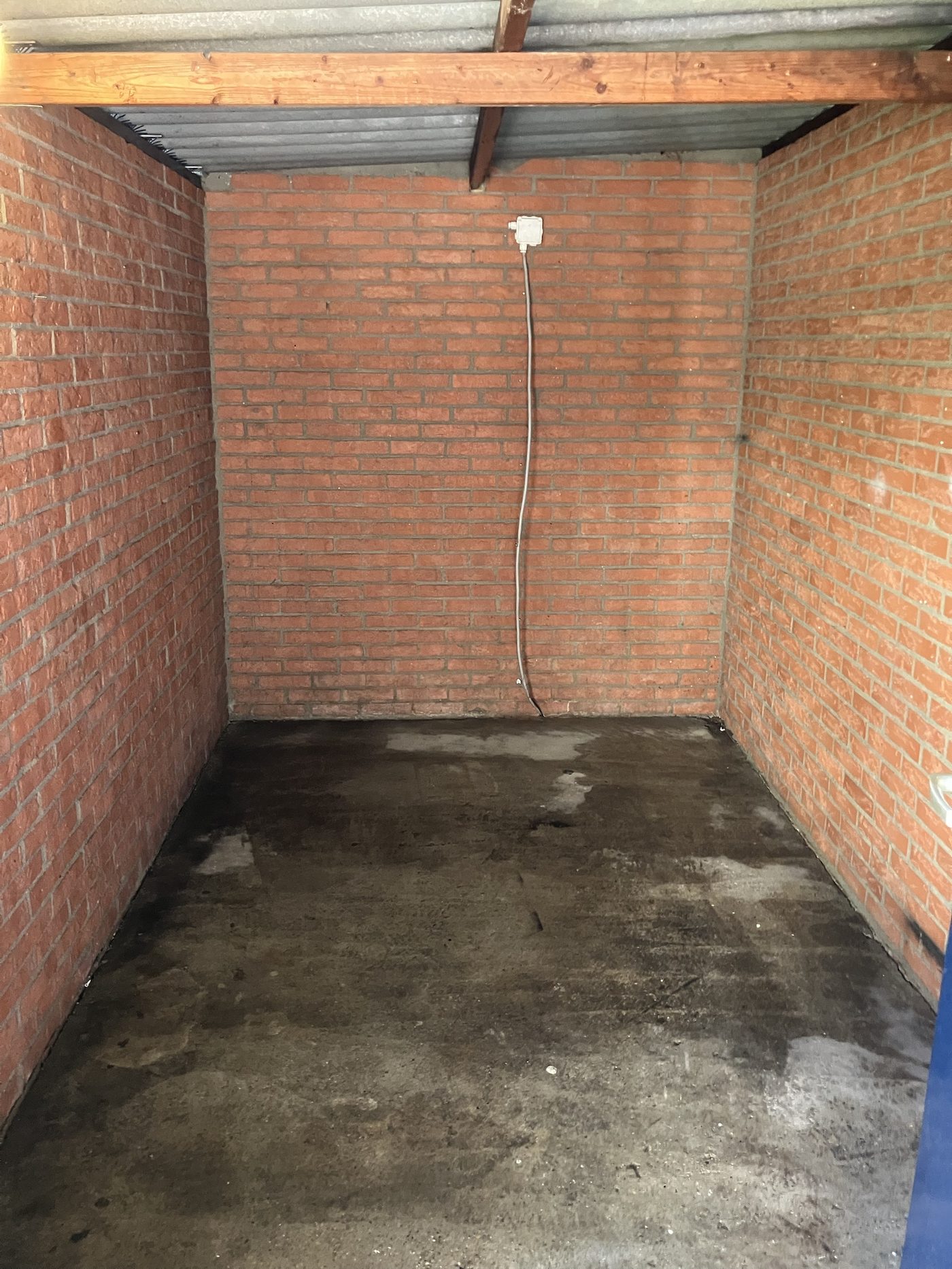 Clean Printing Room conversion — interior, walls and floor prepared